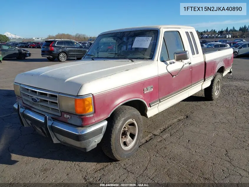 1988 Ford F150 VIN: 1FTEX15N2JKA40890 Lot: 44490450