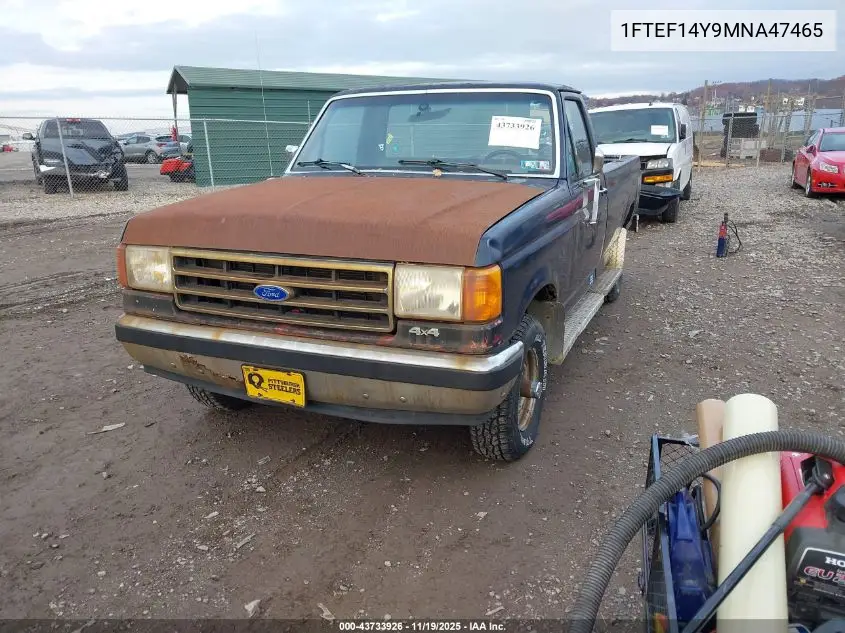 1FTEF14Y9MNA47465 1991 Ford F150