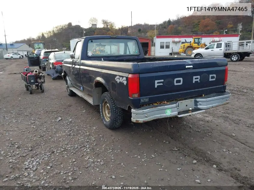 1FTEF14Y9MNA47465 1991 Ford F150