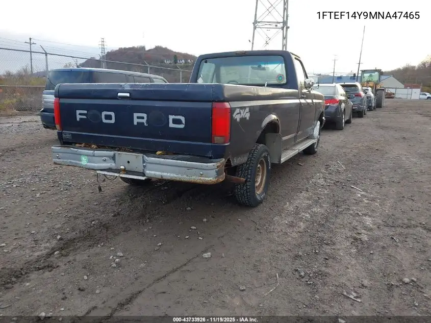 1FTEF14Y9MNA47465 1991 Ford F150