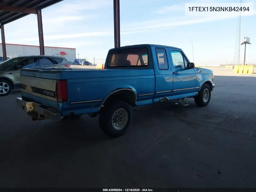 1FTEX15N3NKB42494 1992 Ford F150