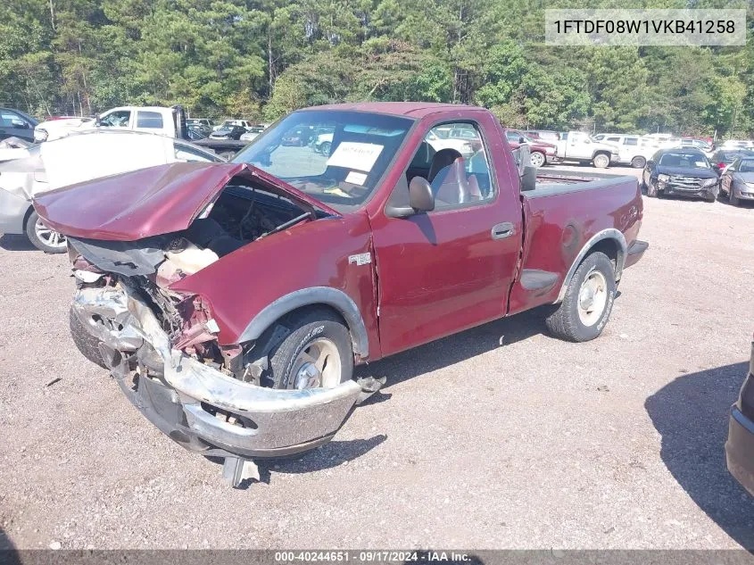 1997 Ford F-150 Lariat/Xl/Xlt VIN: 1FTDF08W1VKB41258 Lot: 40244651