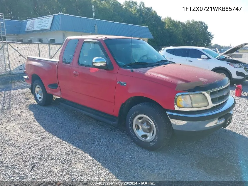 1998 Ford F-150 Xl/Xlt VIN: 1FTZX0721WKB85747 Lot: 40392661