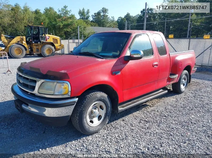 1998 Ford F-150 Xl/Xlt VIN: 1FTZX0721WKB85747 Lot: 40392661