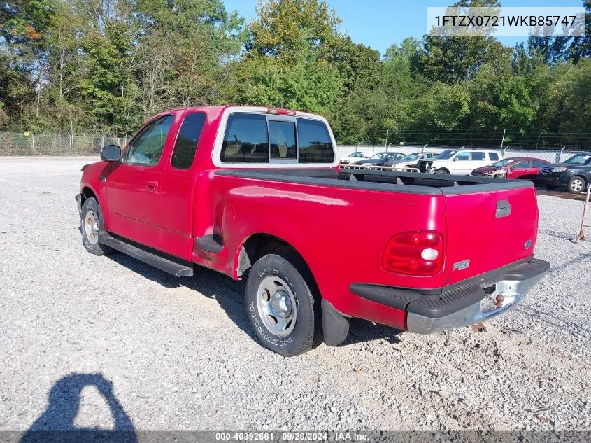 1998 Ford F-150 Xl/Xlt VIN: 1FTZX0721WKB85747 Lot: 40392661