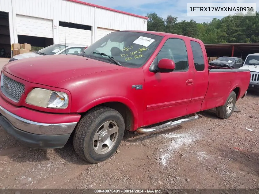 1999 Ford F-150 Lariat/Work Series/Xl/Xlt VIN: 1FTRX17WXXNA90936 Lot: 40075491