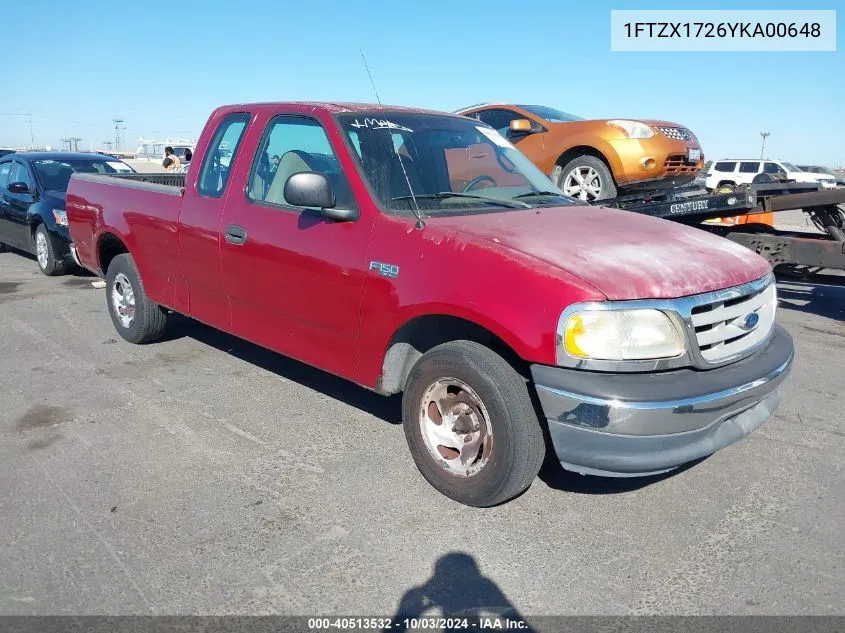 1FTZX1726YKA00648 2000 Ford F-150 Work Series/Xl/Xlt