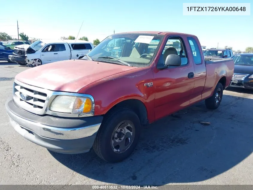 1FTZX1726YKA00648 2000 Ford F-150 Work Series/Xl/Xlt