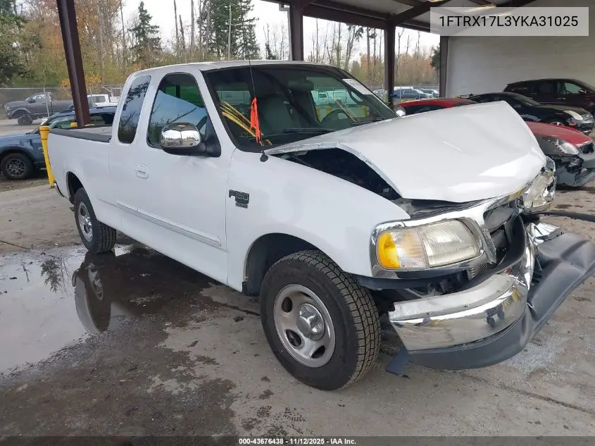 1FTRX17L3YKA31025 2000 Ford F-150 Lariat/Work Series/Xl/Xlt