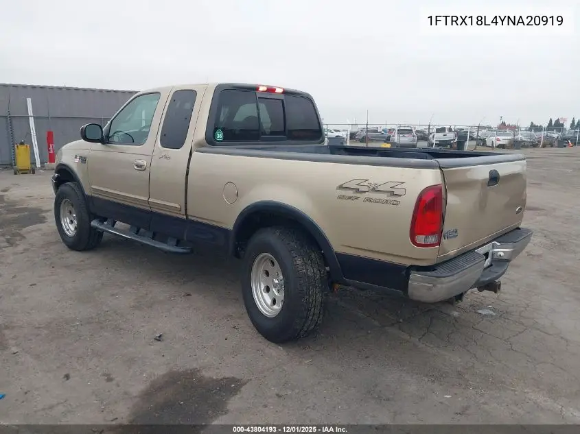 1FTRX18L4YNA20919 2000 Ford F-150 Lariat/Work Series/Xl/Xlt