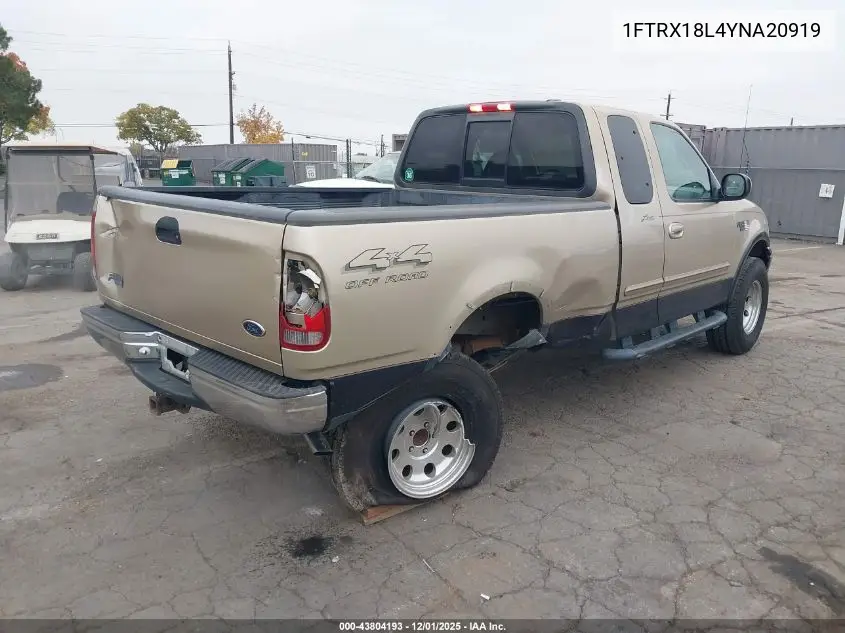 1FTRX18L4YNA20919 2000 Ford F-150 Lariat/Work Series/Xl/Xlt