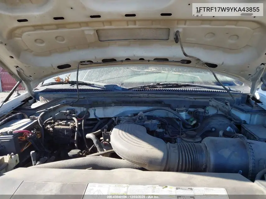 1FTRF17W9YKA43855 2000 Ford F-150 Work Series/Xl/Xlt