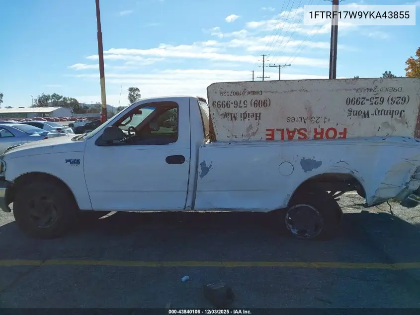 1FTRF17W9YKA43855 2000 Ford F-150 Work Series/Xl/Xlt