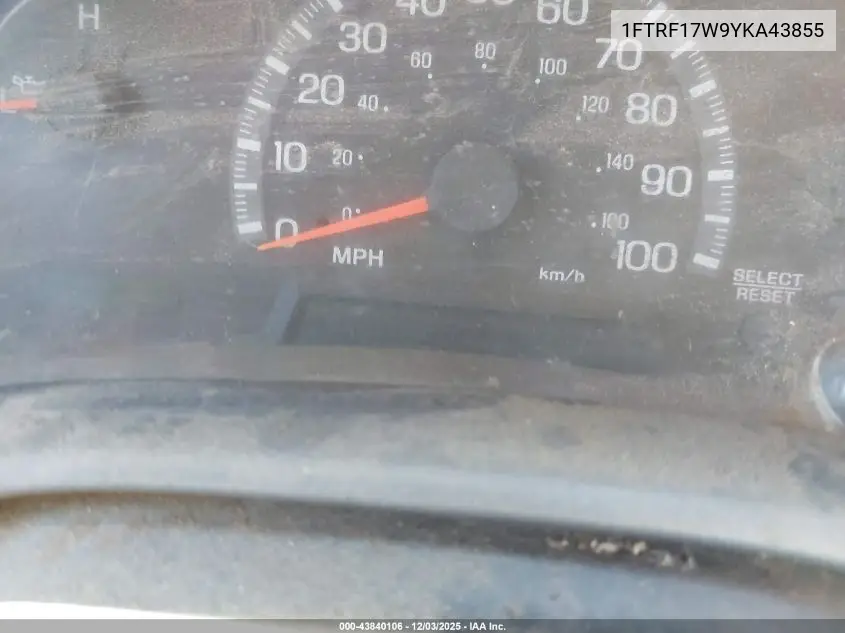 1FTRF17W9YKA43855 2000 Ford F-150 Work Series/Xl/Xlt