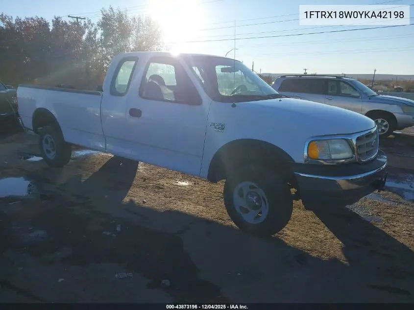 1FTRX18W0YKA42198 2000 Ford F-150 Lariat/Work Series/Xl/Xlt