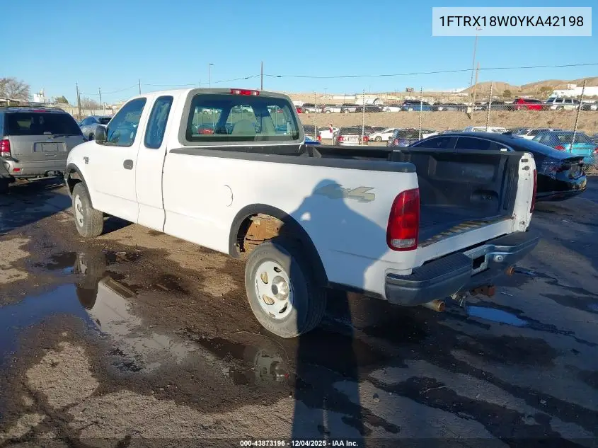 1FTRX18W0YKA42198 2000 Ford F-150 Lariat/Work Series/Xl/Xlt