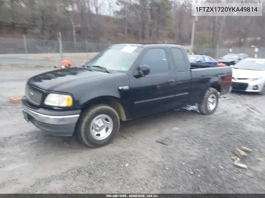 1FTZX1720YKA49814 2000 Ford F-150 Work Series/Xl/Xlt