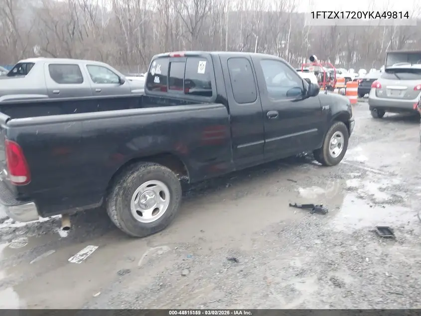 1FTZX1720YKA49814 2000 Ford F-150 Work Series/Xl/Xlt