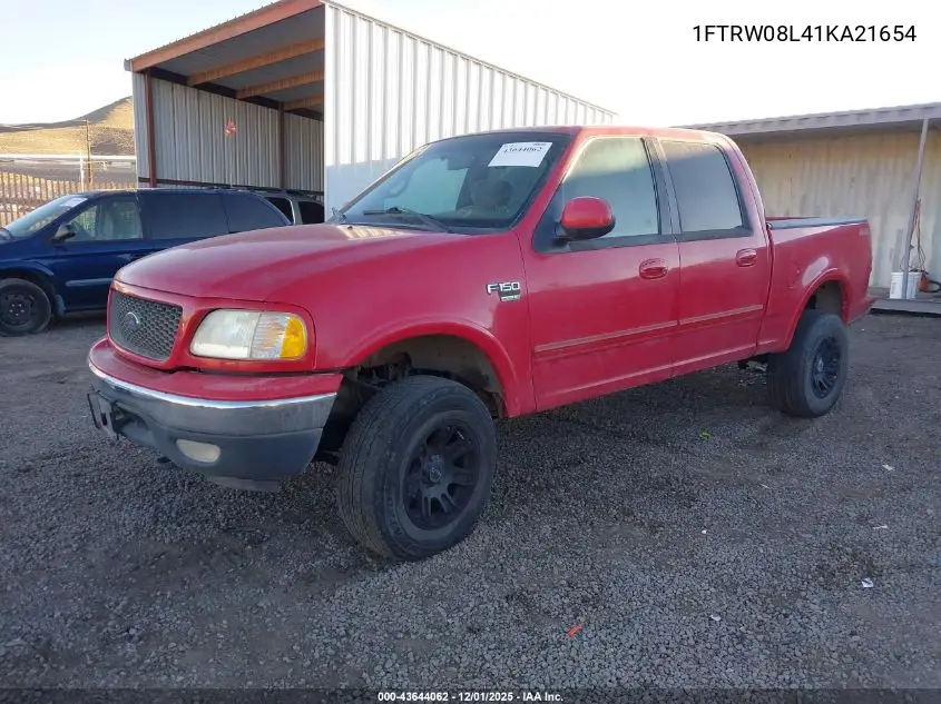 1FTRW08L41KA21654 2001 Ford F-150 King Ranch Edition/Lariat/Xlt