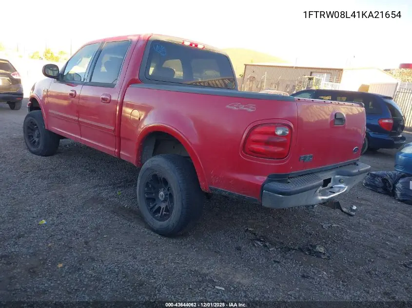 1FTRW08L41KA21654 2001 Ford F-150 King Ranch Edition/Lariat/Xlt