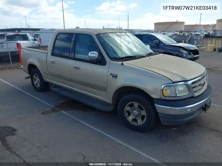 1FTRW07W21KE03418 2001 Ford F-150 Harley-Davidson Edition/King Ranch Edition/Lariat/Xlt