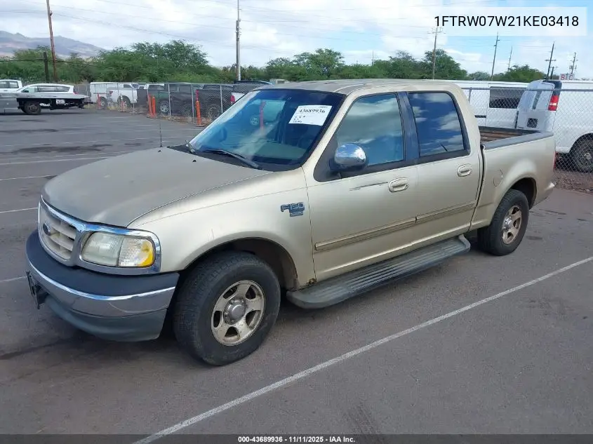 1FTRW07W21KE03418 2001 Ford F-150 Harley-Davidson Edition/King Ranch Edition/Lariat/Xlt