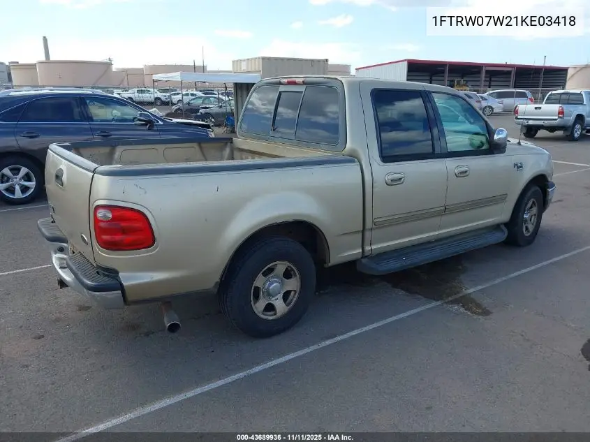 1FTRW07W21KE03418 2001 Ford F-150 Harley-Davidson Edition/King Ranch Edition/Lariat/Xlt