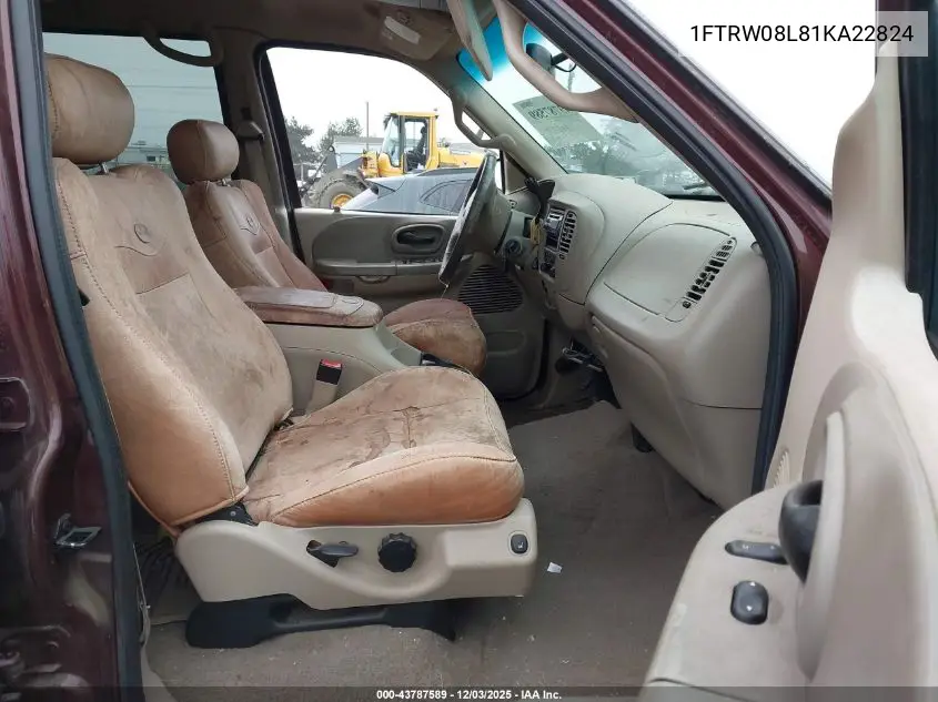 1FTRW08L81KA22824 2001 Ford F-150 Supercrew King Ranch/Lariat/Xlt
