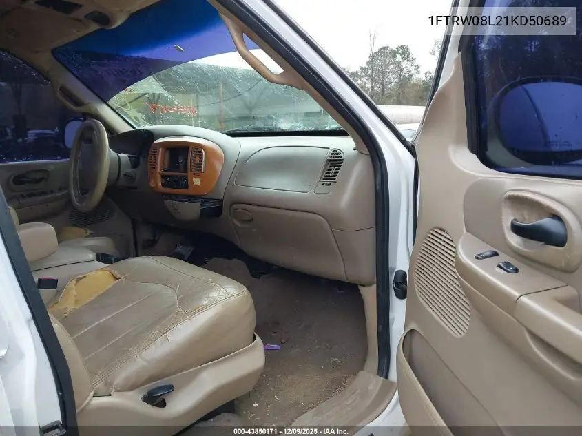 1FTRW08L21KD50689 2001 Ford F-150 King Ranch Edition/Lariat/Xlt