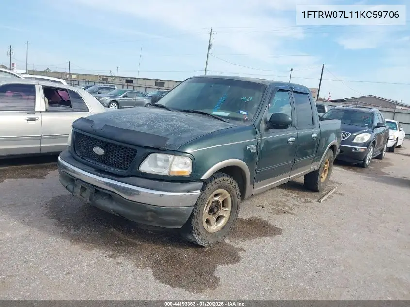 1FTRW07L11KC59706 2001 Ford F-150 Harley-Davidson Edition/King Ranch Edition/Lariat/Xlt