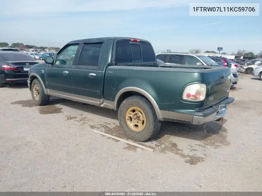 1FTRW07L11KC59706 2001 Ford F-150 Harley-Davidson Edition/King Ranch Edition/Lariat/Xlt