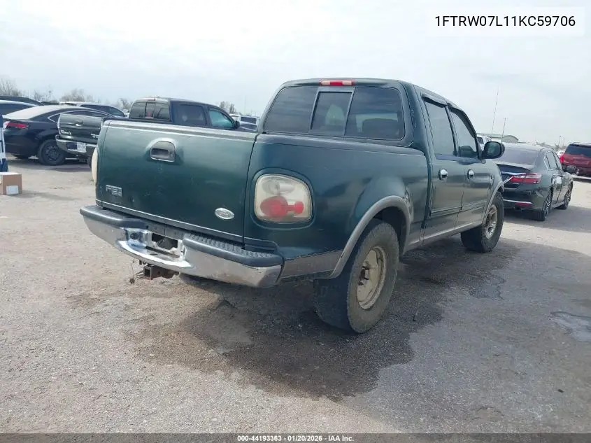 1FTRW07L11KC59706 2001 Ford F-150 Harley-Davidson Edition/King Ranch Edition/Lariat/Xlt