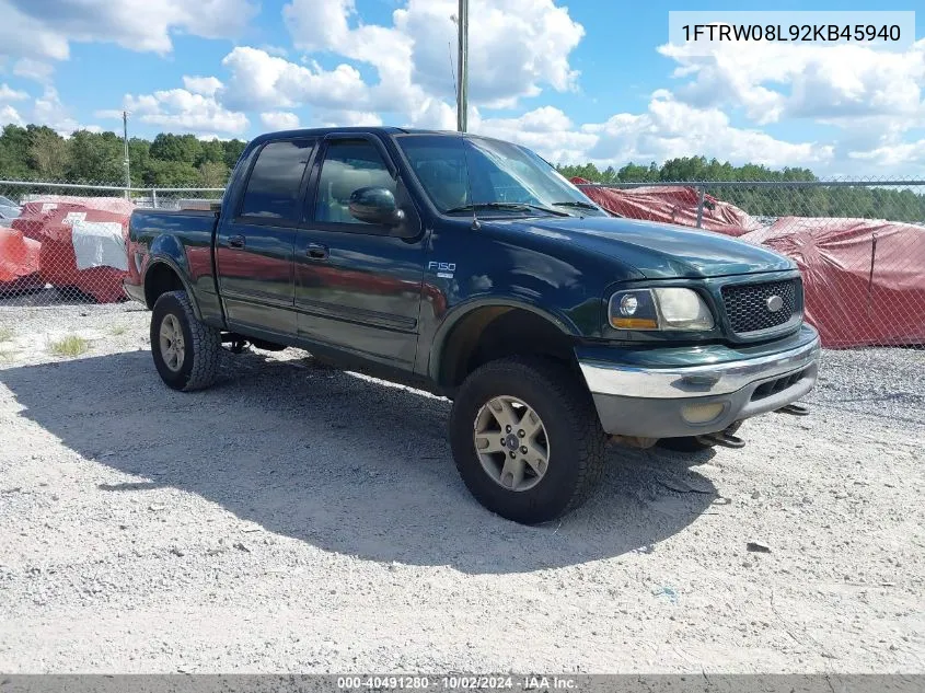 1FTRW08L92KB45940 2002 Ford F-150 Lariat/Xlt