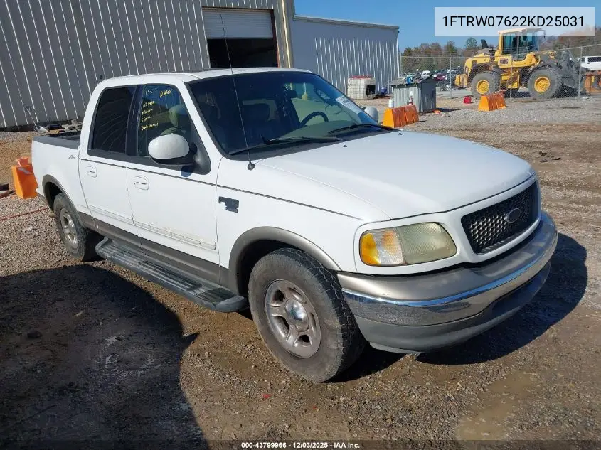 1FTRW07622KD25031 2002 Ford F-150 Lariat/Xlt