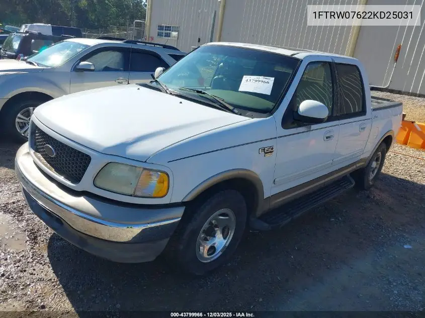 1FTRW07622KD25031 2002 Ford F-150 Lariat/Xlt