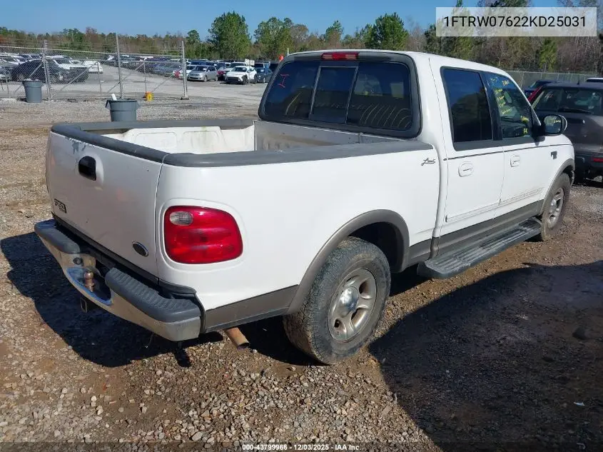 1FTRW07622KD25031 2002 Ford F-150 Lariat/Xlt