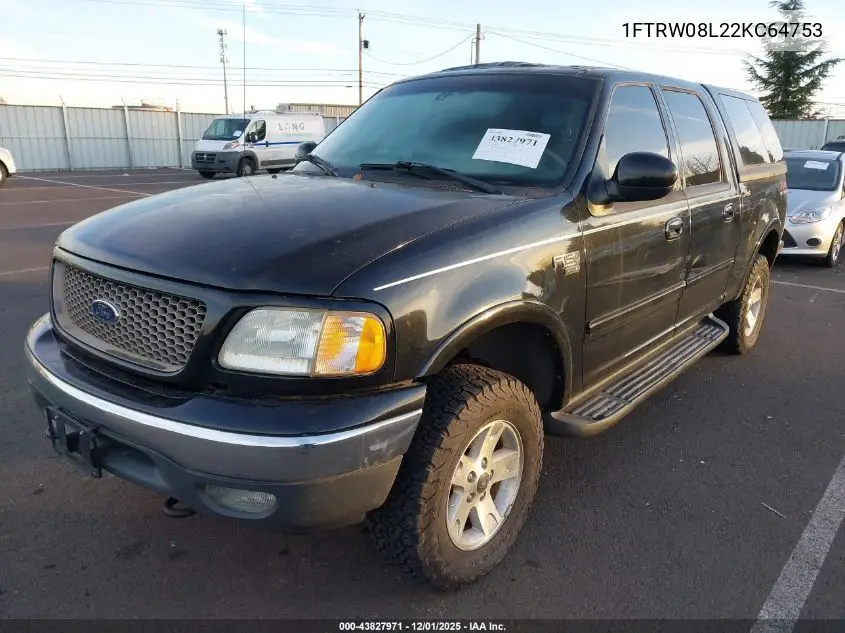 1FTRW08L22KC64753 2002 Ford F-150 Lariat/Xlt