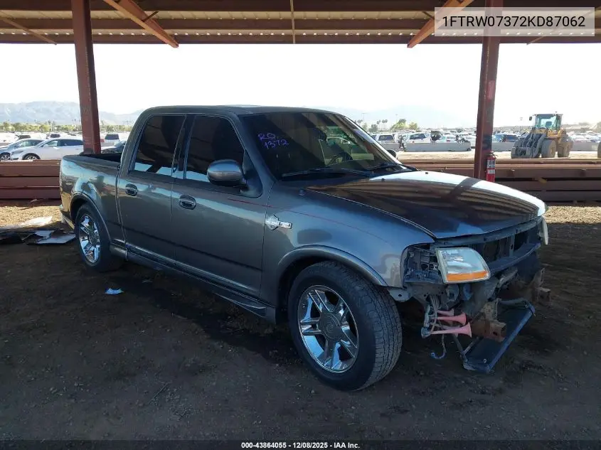 1FTRW07372KD87062 2002 Ford F-150 Lariat