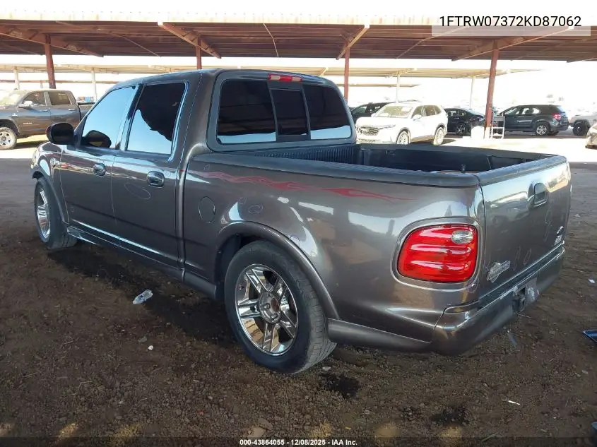 1FTRW07372KD87062 2002 Ford F-150 Lariat