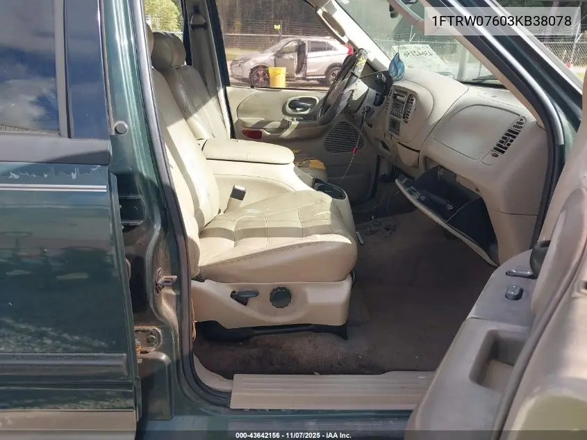 1FTRW07603KB38078 2003 Ford F-150 Lariat/Xlt