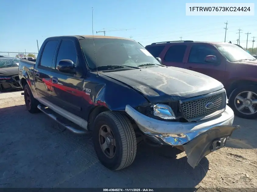 1FTRW07673KC24424 2003 Ford F-150 Lariat/Xlt