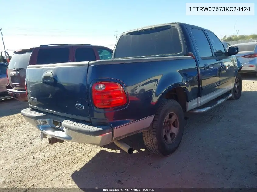 1FTRW07673KC24424 2003 Ford F-150 Lariat/Xlt