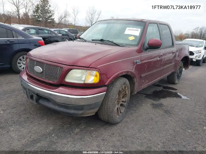 1FTRW07L73KA18977 2003 Ford F-150 Lariat/Xlt