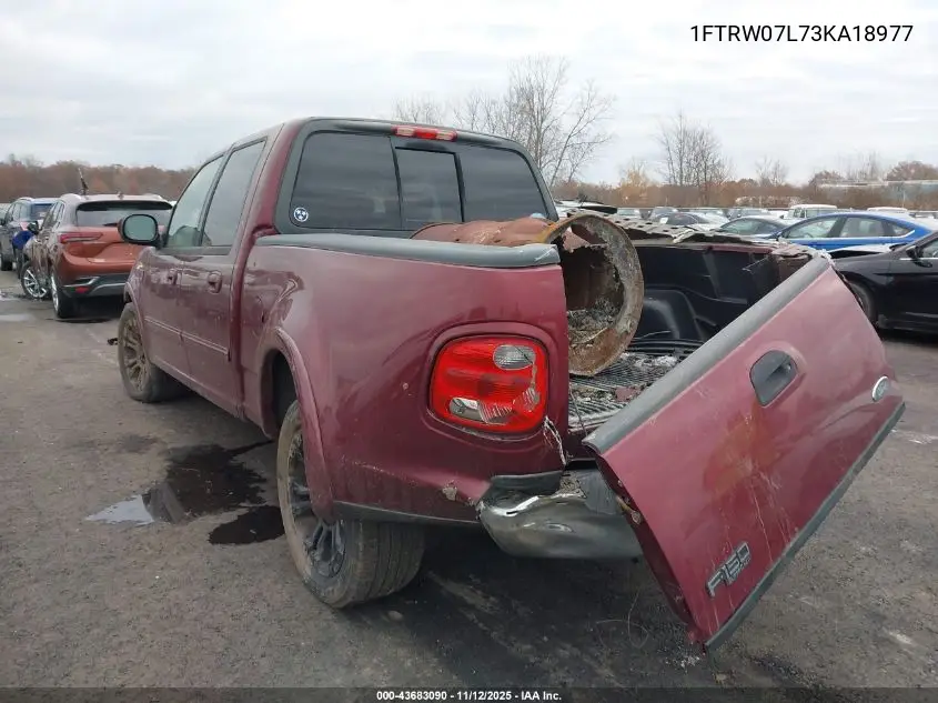 1FTRW07L73KA18977 2003 Ford F-150 Lariat/Xlt