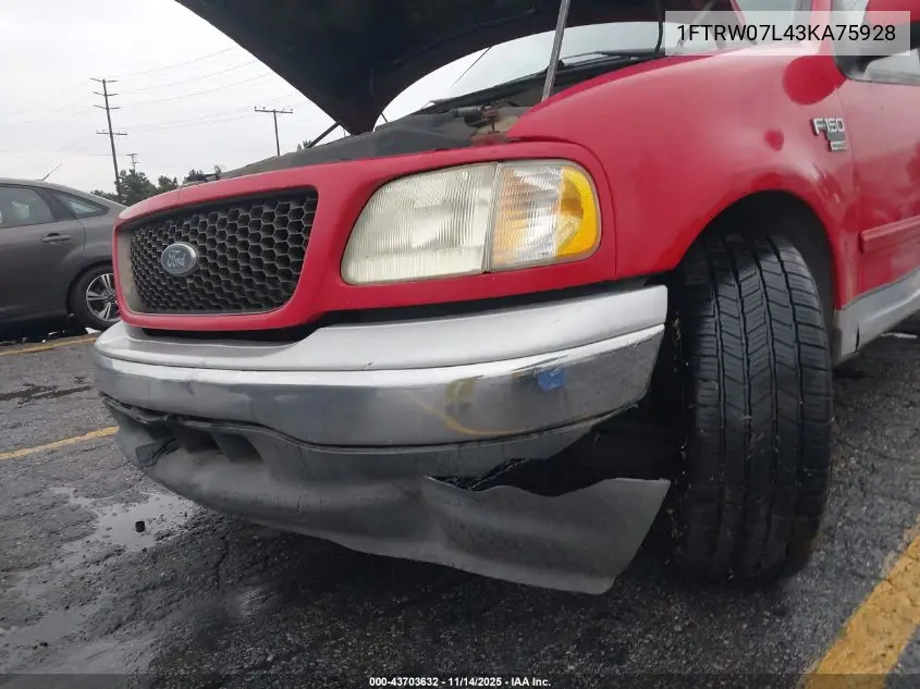 1FTRW07L43KA75928 2003 Ford F-150 Lariat/Xlt