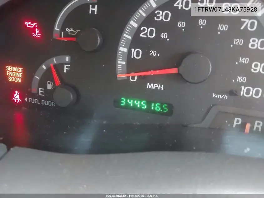 1FTRW07L43KA75928 2003 Ford F-150 Lariat/Xlt