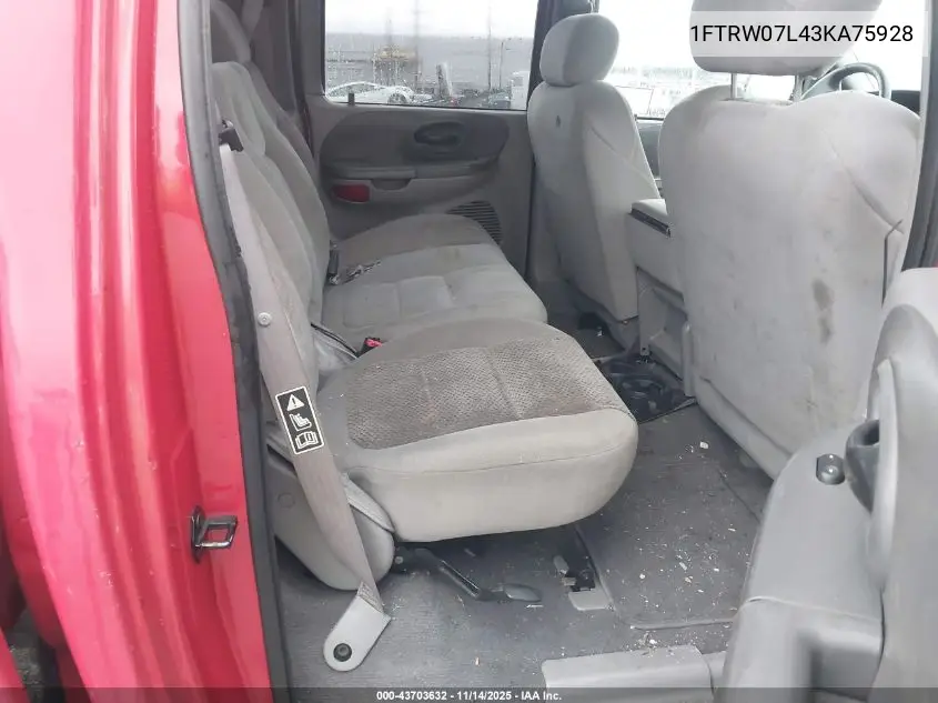 1FTRW07L43KA75928 2003 Ford F-150 Lariat/Xlt