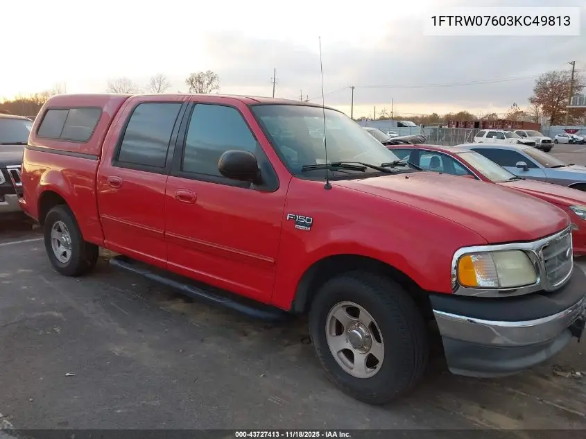 1FTRW07603KC49813 2003 Ford F-150 Lariat/Xlt