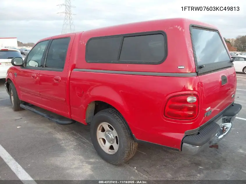 1FTRW07603KC49813 2003 Ford F-150 Lariat/Xlt