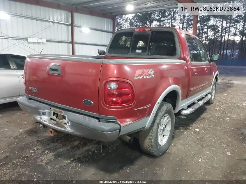 1FTRW08L63KD73864 2003 Ford F-150 Lariat/Xlt